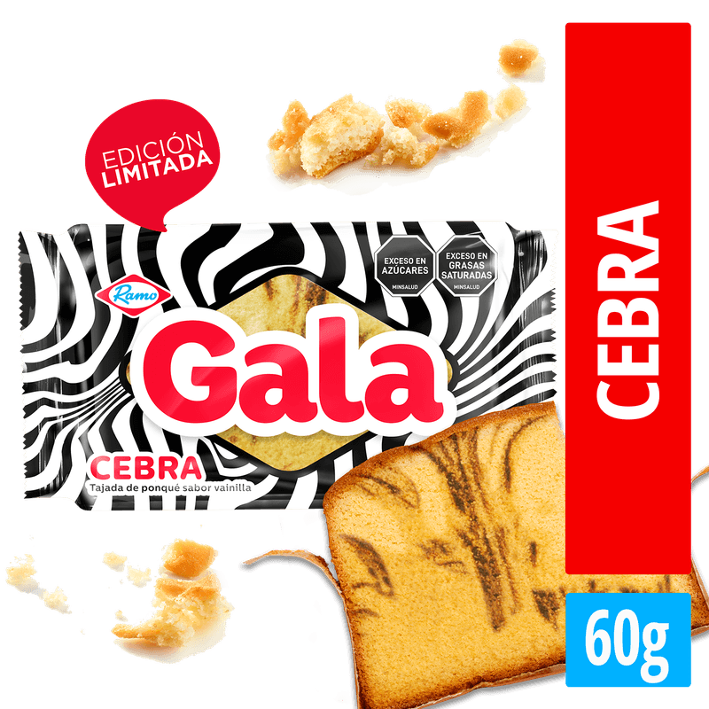 Ponque Gala Tajada Cebra 60 GR