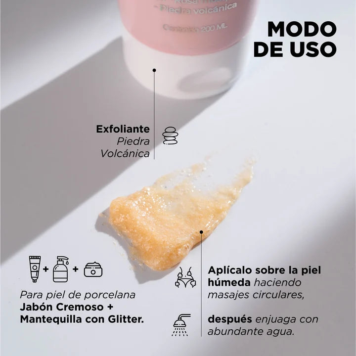 Click Hair Exfoliante Corporal De Piedra Volcanica y Rosas