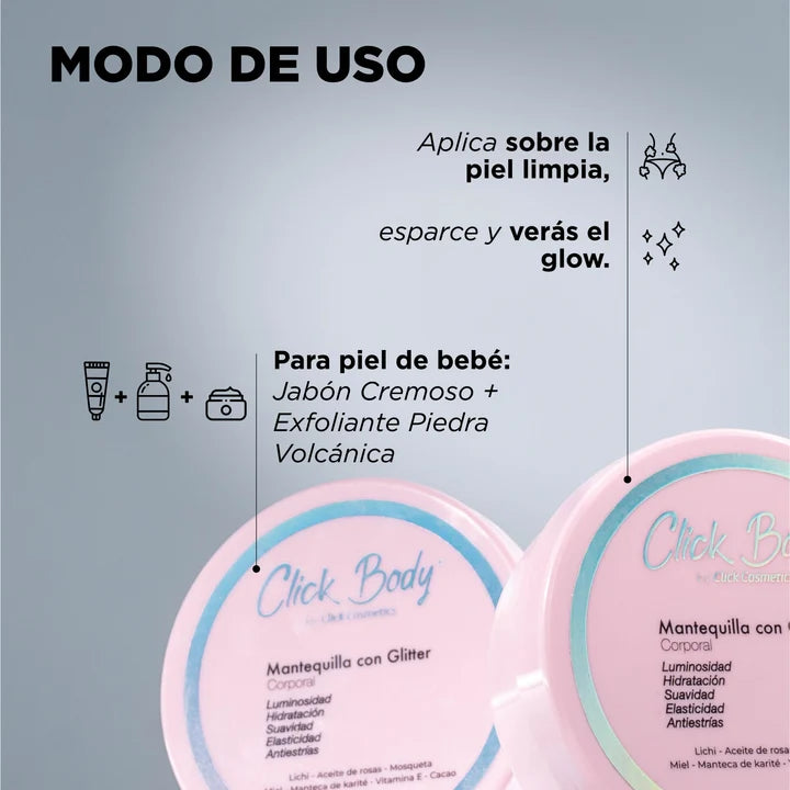 Click Hair Mantequilla con Glitter