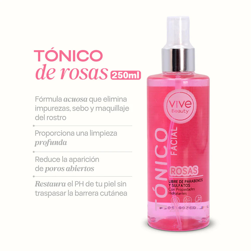 Vive Beauty Tonico de rosas 250 ml