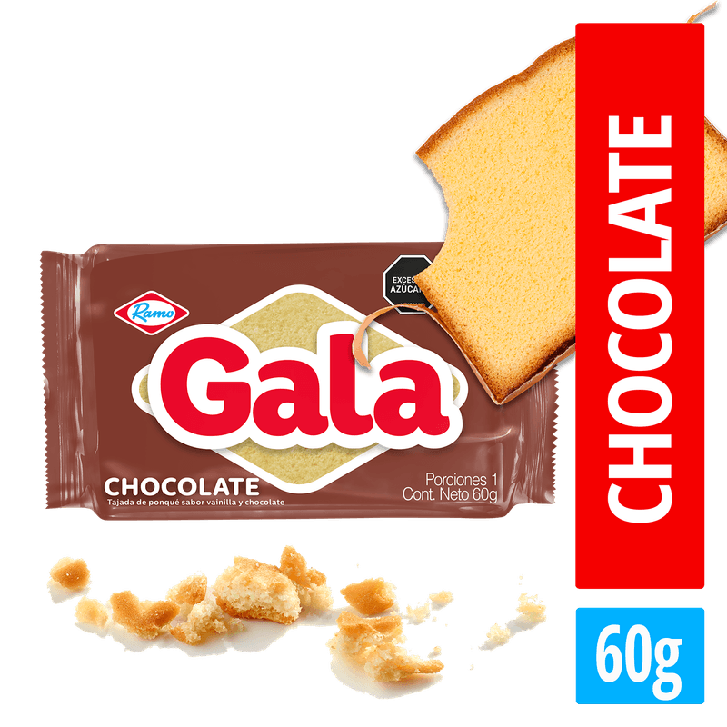 Ponque Gala Tajada Chocolate 60 GR