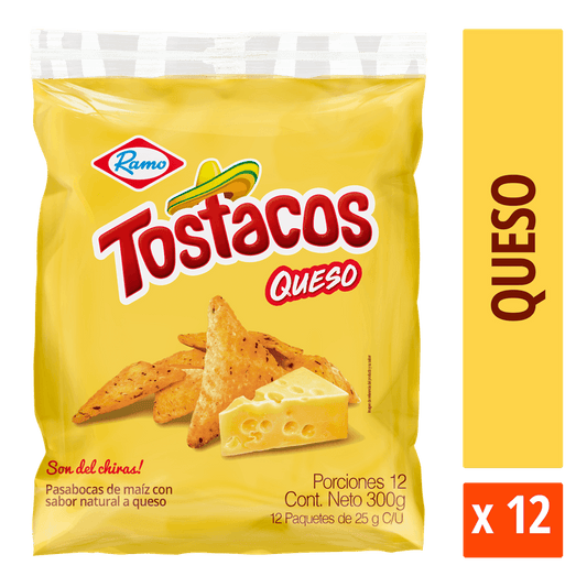Tostacos Queso 12 Paquetes x 25 GR