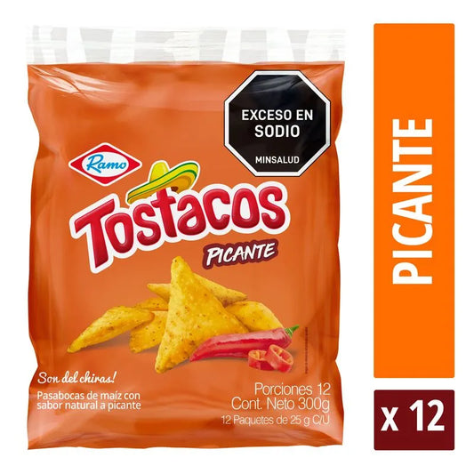 Tostacos Picante 12 Paquetes x 25 GR