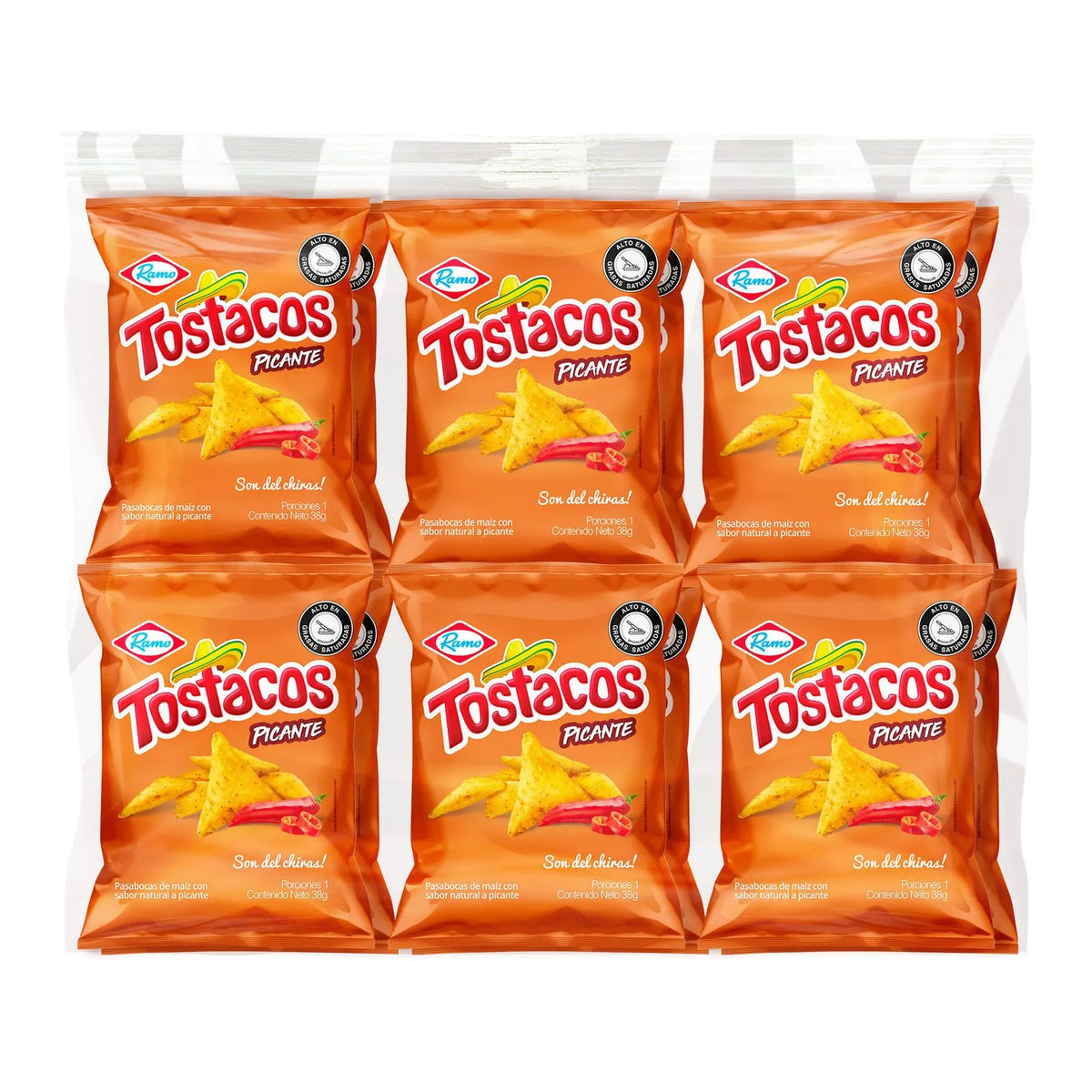 Tostacos Picante 12 Paquetes x 38 GR