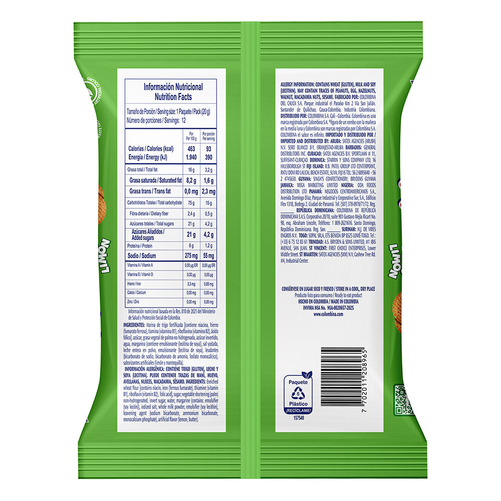 Galleta MUUU Limon x 12 Unidades