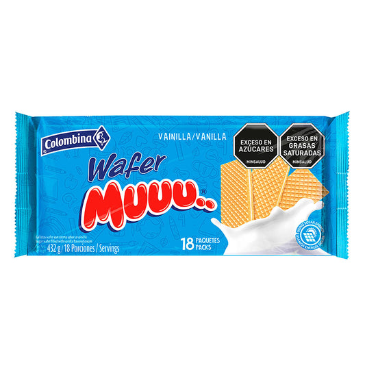Galleta Wafer Muu Vainilla x 18 Unidades