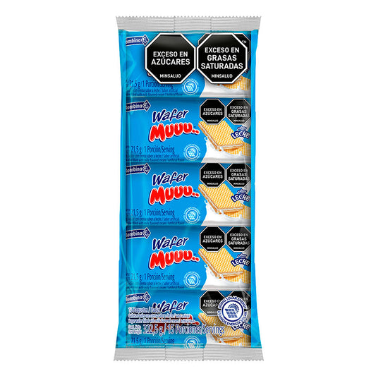 Galleta Wafer MUUU Sabor Leche x 15 Unidades