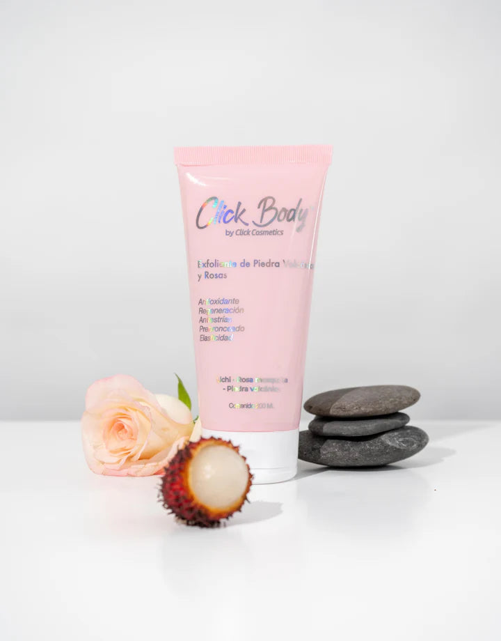 Click Hair Exfoliante Corporal De Piedra Volcanica y Rosas