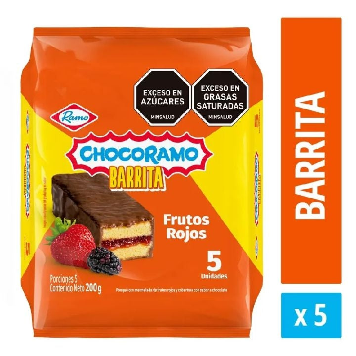 Chocoramo Barrita Frutos Rojos Pack 5 Unid x 40 GR
