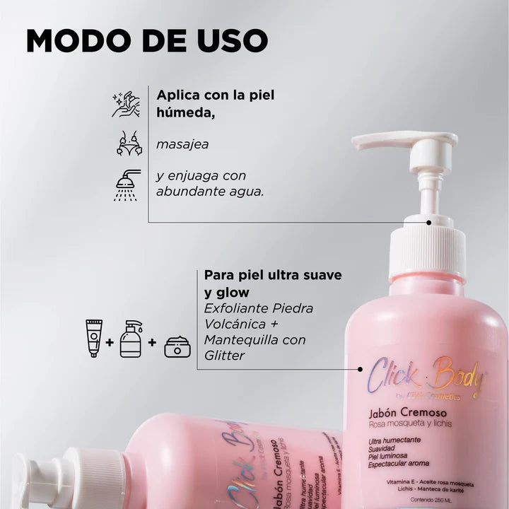 Click Hair Jabón cremoso de rosa y lichis