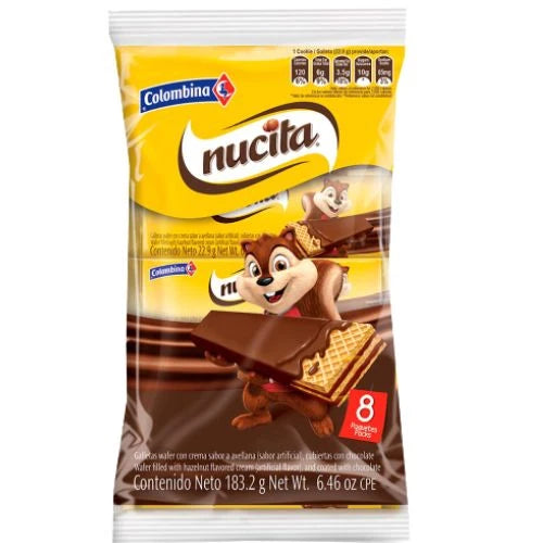 Galleta Wafer Nucita Cubierta de Chocolate x 8 Unidades